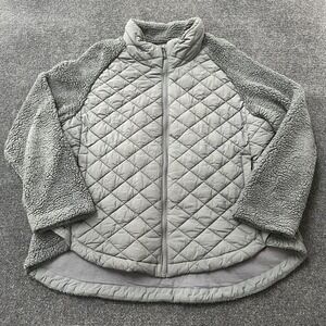 Bernardo Jacket Womens XL Gray Quilted Fleece Sherpa Lined Full Zip Performance
